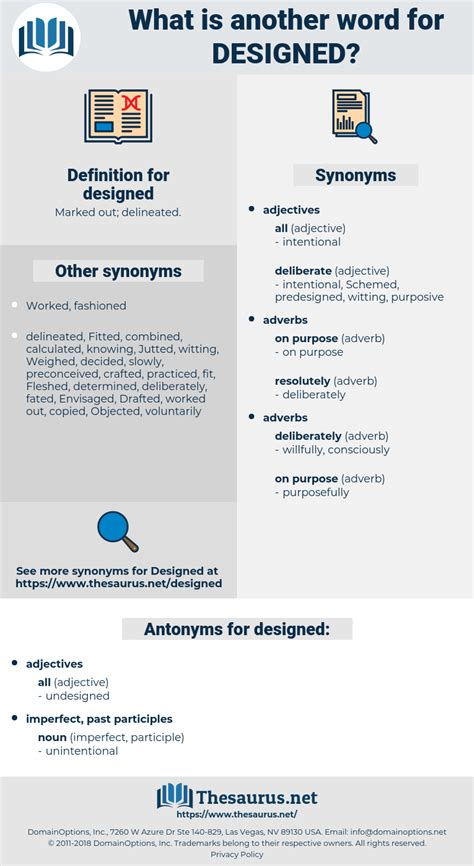 design synonyme|another word for designed.